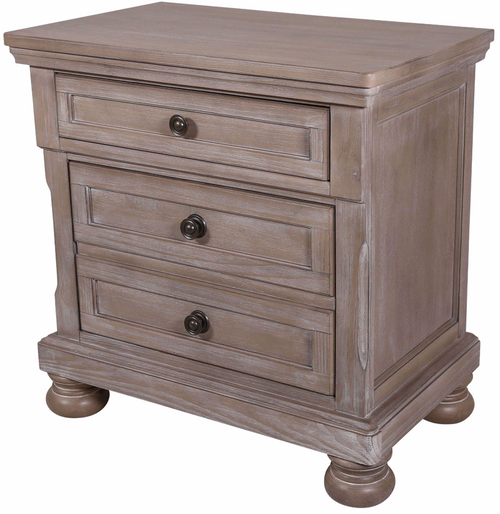 Braylon Grey Nightstand With Hidden Storage