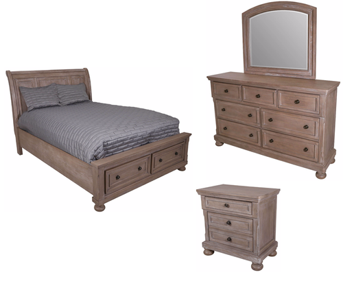 Braylon Grey Platform Storage Bed 6-PC Bedroom Set