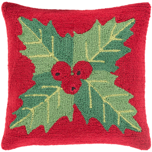 Designer Mistletoe Red Pillow