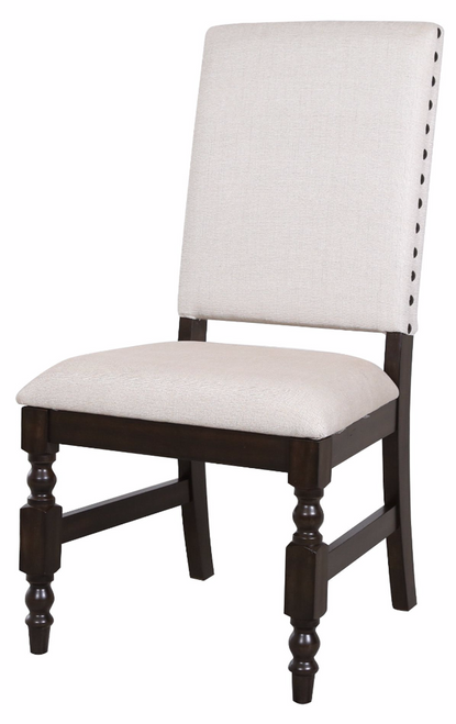 Alley Neutral Fabric Side Chair With Nailheads