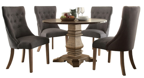 Josefine Oak/Zinc 5-PC Dining Set Wingback Chairs