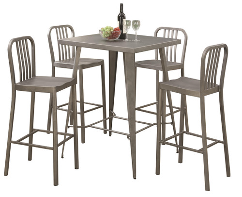 Jacob Grey Gunmetal 5-PC Bar Height Set