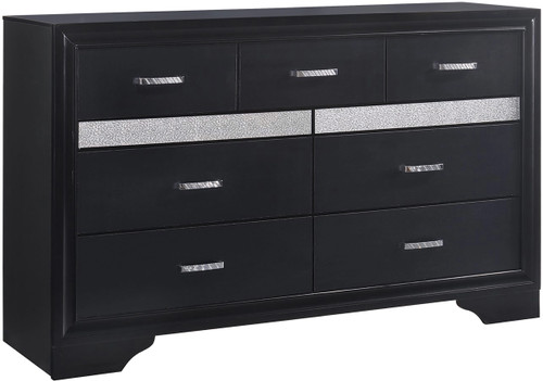 FELIZA Black 63" Wide Dresser with Hidden Drawers
