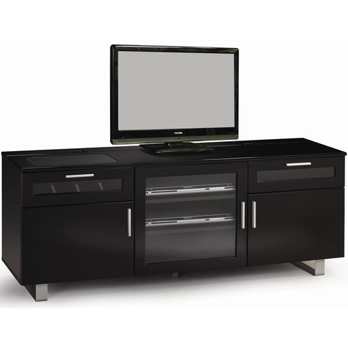 Derron Black TV Console w/Power Surge