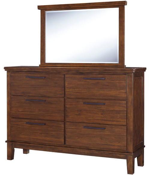 NELA Brown 65" Wide Dresser & Mirror