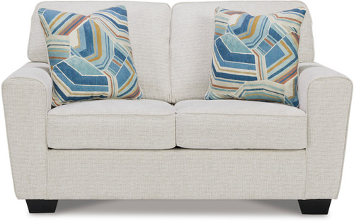 QEZNA Off-White 63" Wide Loveseat