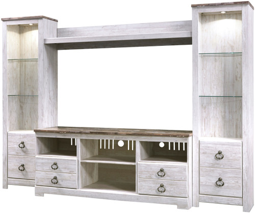 CRESTHILL White 105" Wide 4 Piece Wall Unit