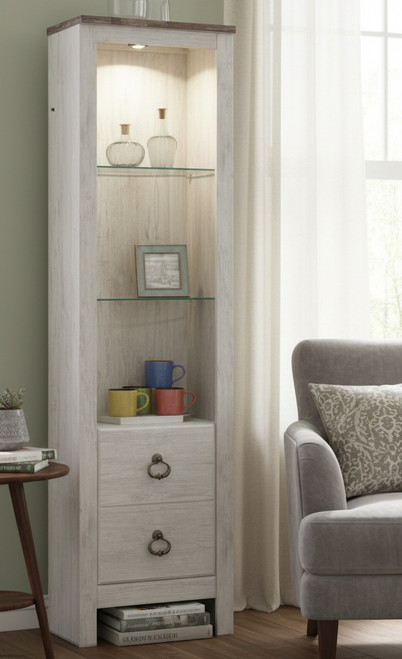 CRESTHILL White 21" Wide x 73" Height Tall Pier with Light