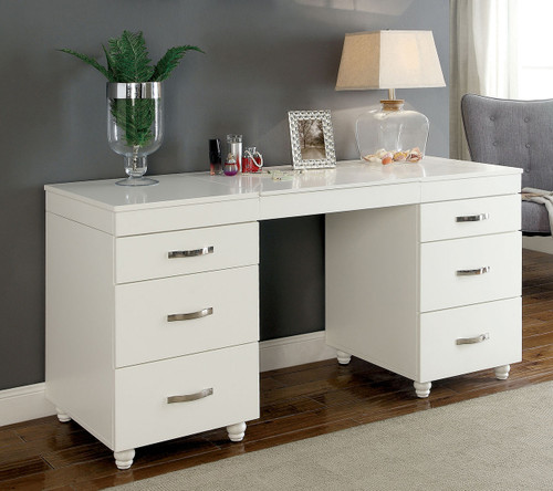 Sancia Vanity Desk With Led Mirror Usb Port Cb Furniture
