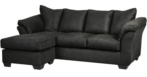 EDELINE Black 89" Wide Sofa Chaise