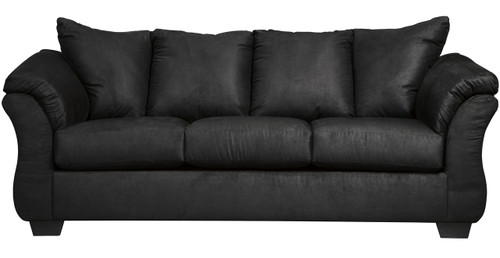 EDELINE Black 90" Wide Plush Sofa