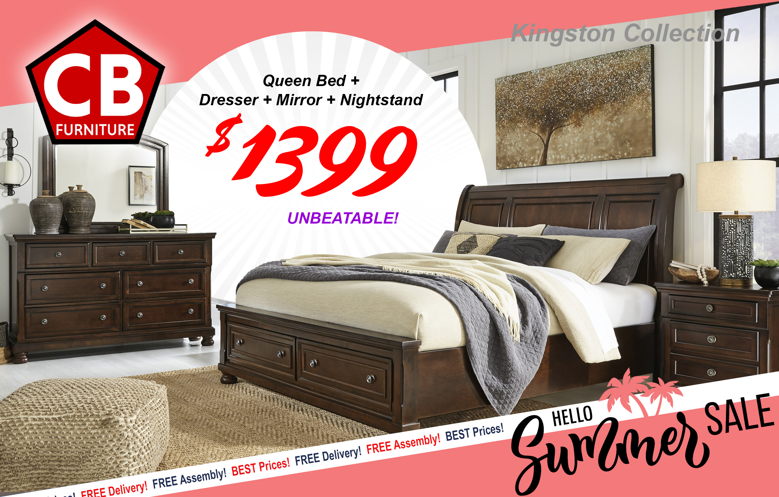 Kingston Bedroom Set by Elements Furniture - Summer Sale
