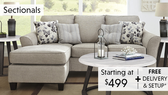 Sectionals Starting at $499 with FREE Delivery & Assembly*