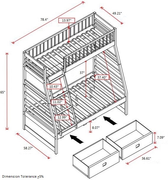 ALDO Espresso Storage Bunk Bed - CB Furniture