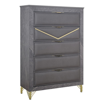 Symetry Drawers Symmetry - 5 Drawer Chest - Charcoal - CB Furniture