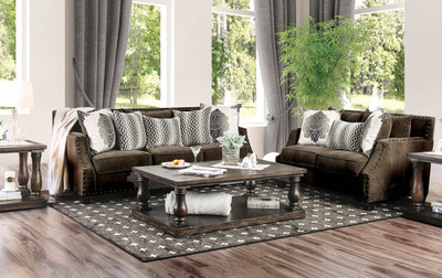 ADORJAN Brown Living Room Set - CB Furniture
