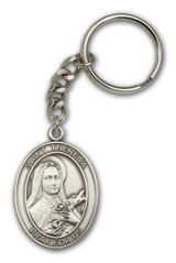 Antique Silver St. Theresa Keychain