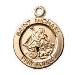 Gold Over Sterling Silver Patron Saint Michael Medal