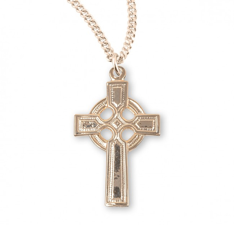 Gold Over Sterling Silver Irish Celtic Cross