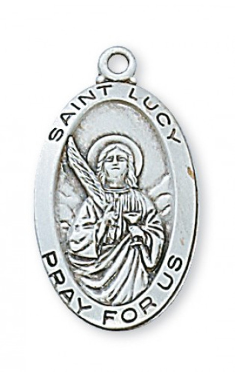 Sterling Silver St Lucy 18" Chain and Box