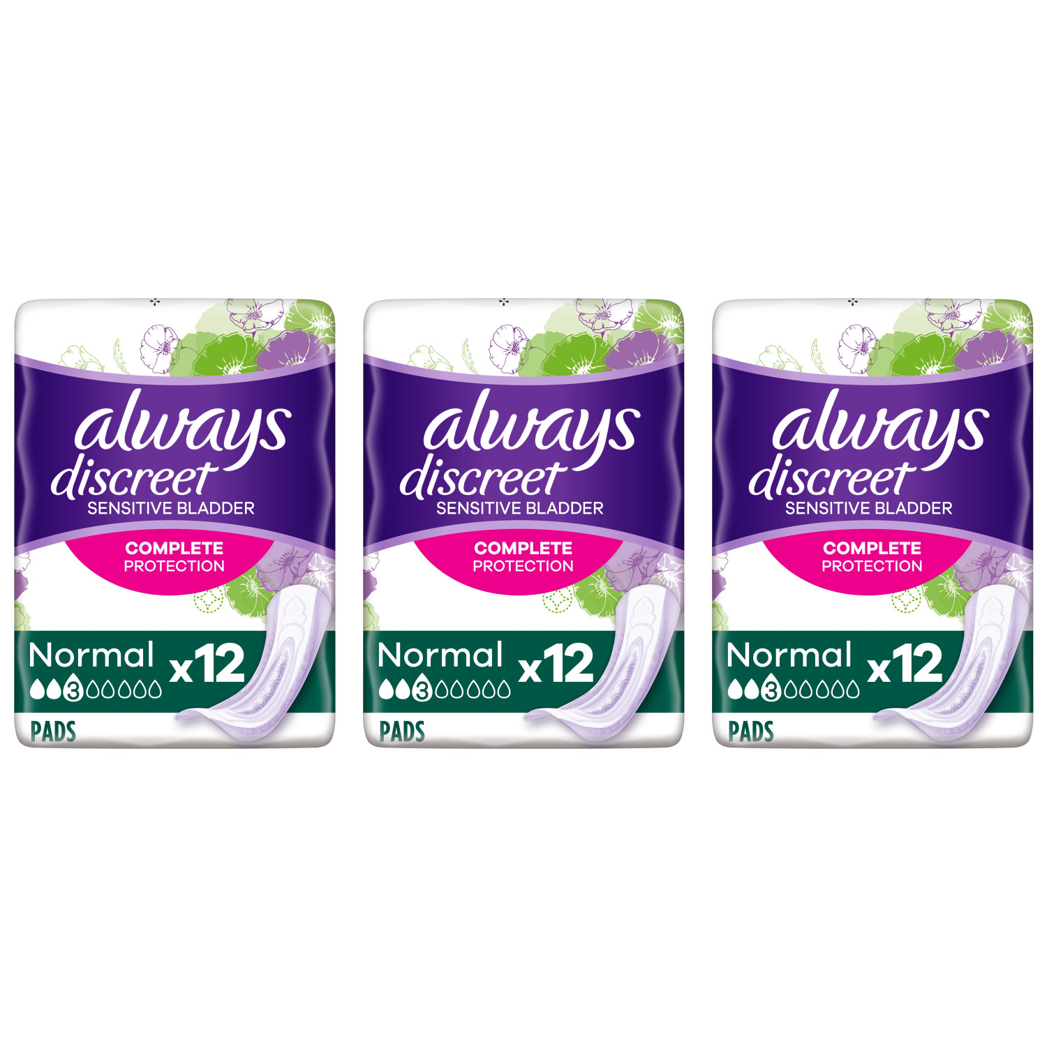 Always Discreet Incontinence Pads Plus Long, 10 Pads