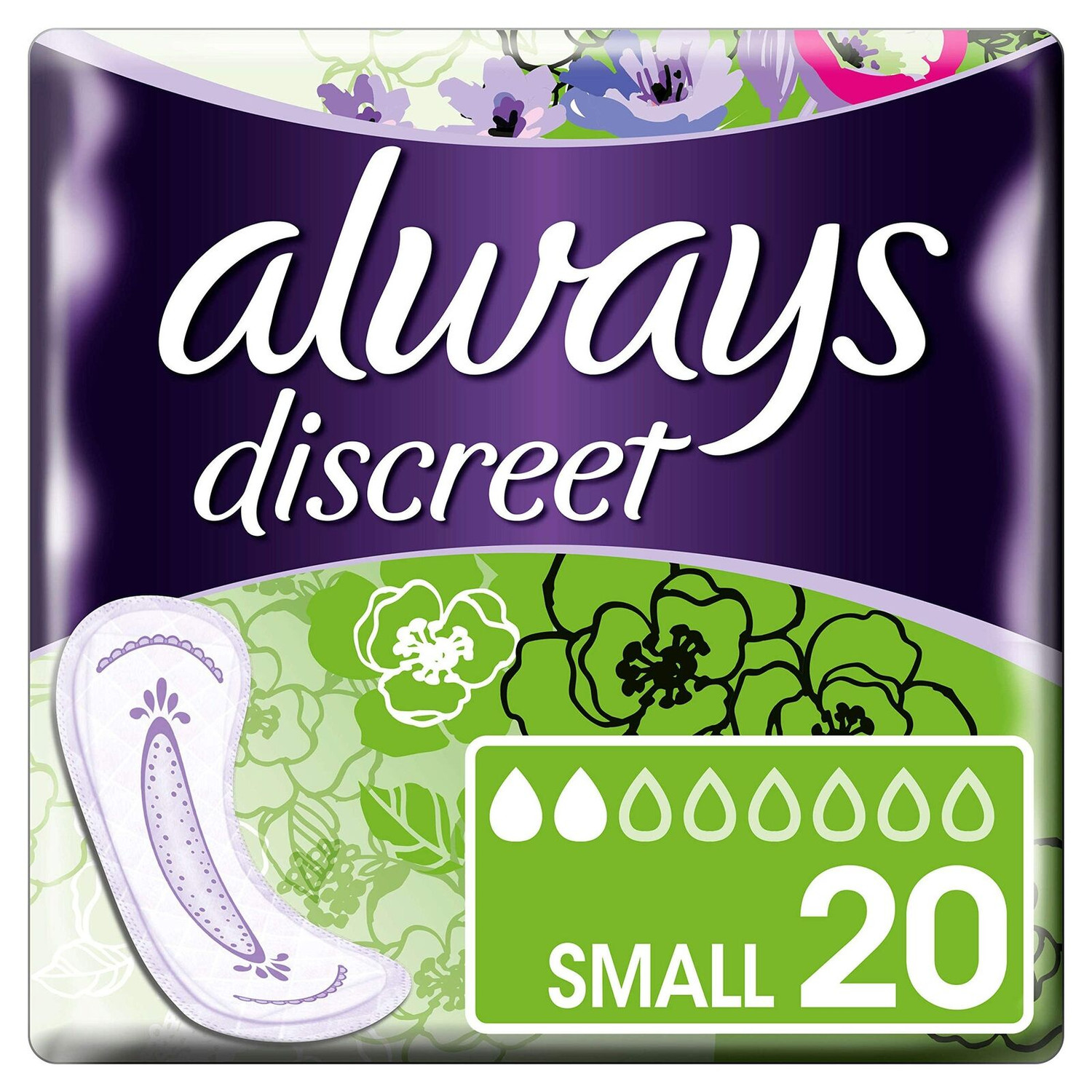 Always Discreet Incontinence Pads Small 20 per pack