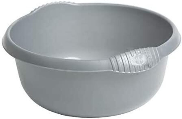 Wham Casa 32cm Round Washing Up Bowl Silver with Handles 7L, 32 x 15 cm