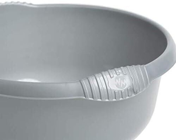 Wham Casa 32cm Round Washing Up Bowl Silver with Handles 7L, 32 x 15 cm
