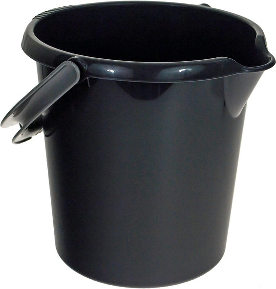 Wham Black 10 Litre Durable High Grade Plastic Bucket with Litre Scale