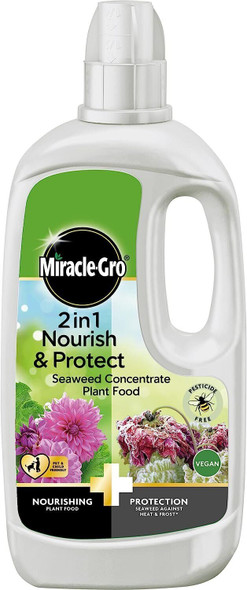 Miracle-Gro 2 in 1 Nourish and Protect Seaweed Concentrate Plant Food, 800ml