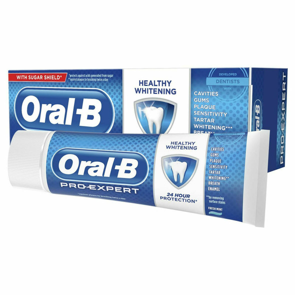 Oral-B Pro Expert Healthy White Fluoride Toothpaste Whitening Mint Sugar Shield