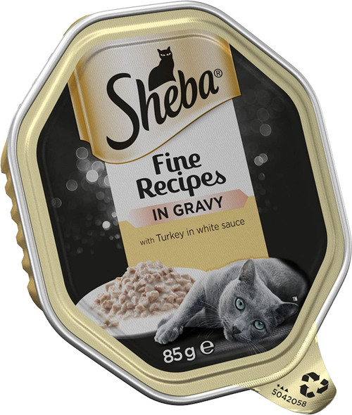 Sheba Fine Recipes Cat Tray with Turkey in Sauce, 85g