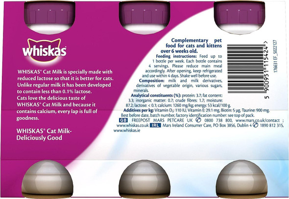 Whiskas Cat Milk - Complementary Cat Food - 15 x 200 ml