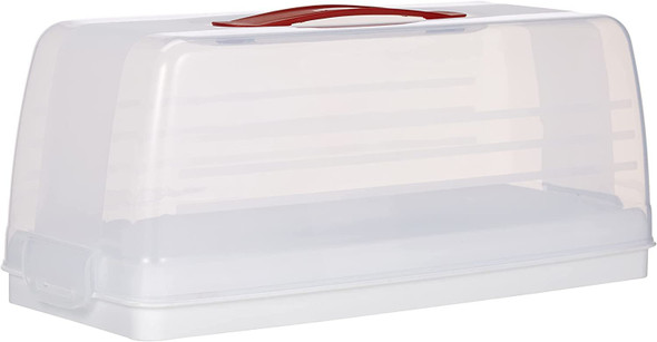 Curver 175247 Rectangular Cake Tin Transparent/White, Polypropylene