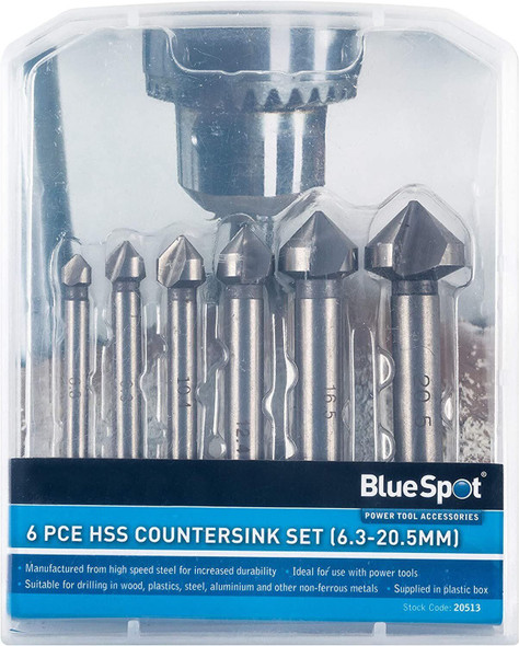Blue Spot Tools 20513 HSS Countersink Set (6.3-20.5mm)