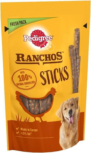 Pedigree Ranchos Adult Dog Treats Chicken Liver Sticks 60g