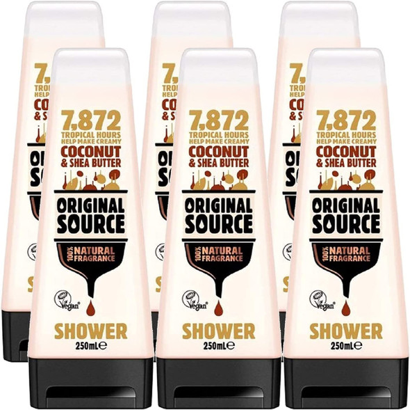 Original Source Moisturising Coconut & Shea Butter Shower Gel 250ml (PACK OF 6)