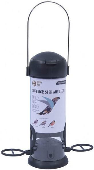 Henry Bell Essentials Bird Seed Feeder with 2 Perches & Easy Open Lid 20 cm