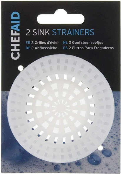 Chef Aid Plastic Sink Strainers for Drain Collects Debris & Peelings 2 Pack