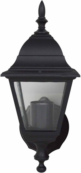 Status 4 Sided Lantern Black Outdoor Wall Light Fitting ES (E27) Cap Bulb Black