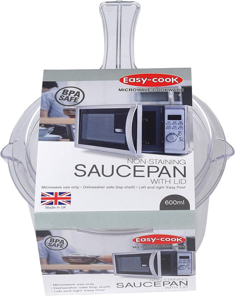 Easycook Microwave Sauce Pan, Clear, NS613,600ml