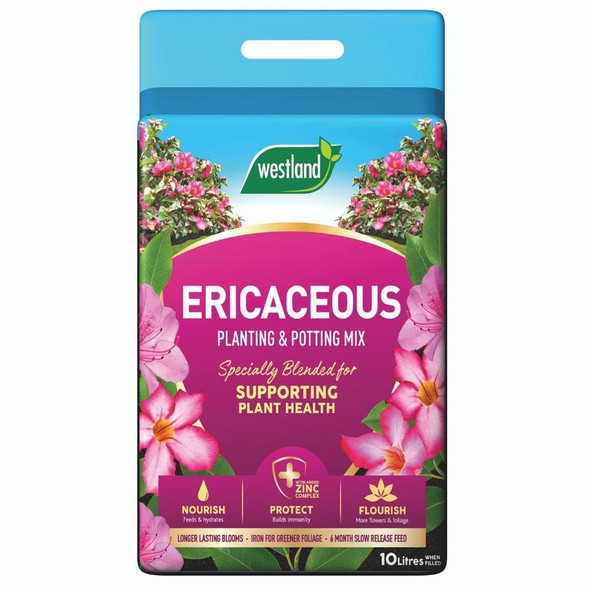 Westland Ericaceous Planting and Potting Mix with Added Zinc Complex, 10L Bag