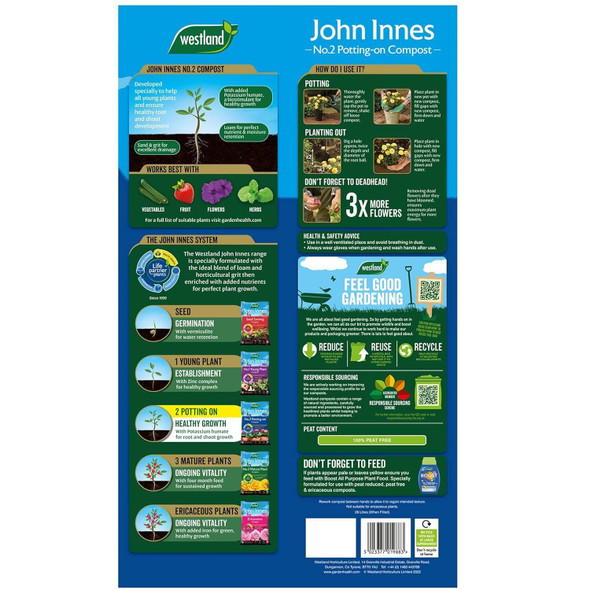 Westland John Innes Peat Free No.2 Potting-on Compost 10L