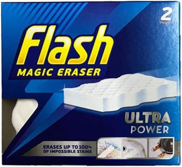 8 x Flash Ultra Power Magic Eraser Sponge for Stubborn Stains No Chemical 2 Pack