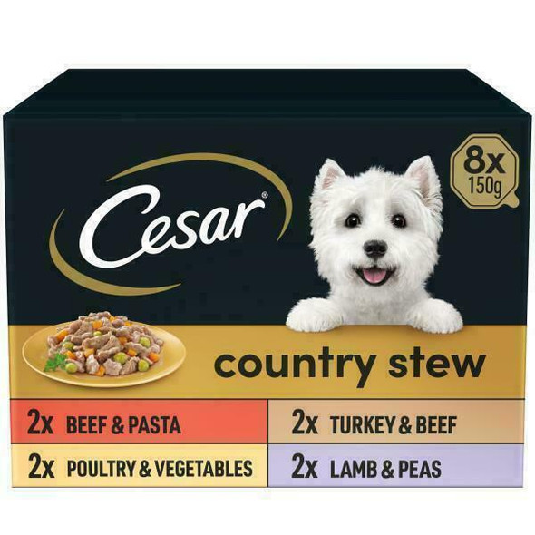 16 x 150g Cesar Country Stew Special Selection Wet Dog Food High Quality/Balance