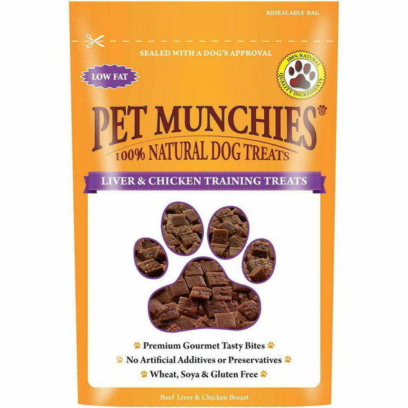 6 x Pet Munchies Liver & Chicken Training Dog Treats 50g Chews Rewards Bite Size