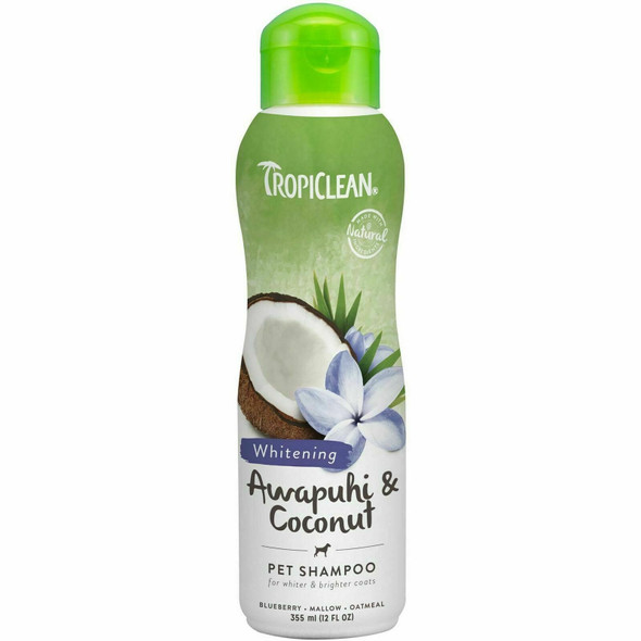 TropiClean Awapuhi & Coconut Pet Shampoo 355ml For Cats & Dogs Whitening Formula