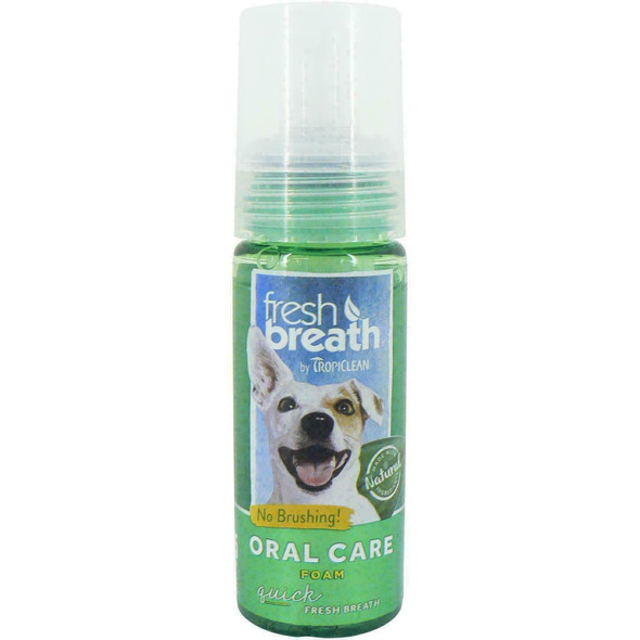 TropiClean Fresh Breath Oral Care Foam for Pets, Quickly Freshens Breath, 133ml