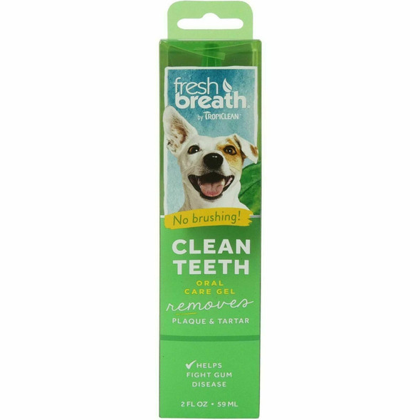 TropiClean Fresh Breath Oral Care Clean Teeth Gel for Dogs Reduces Tartar/Plaque