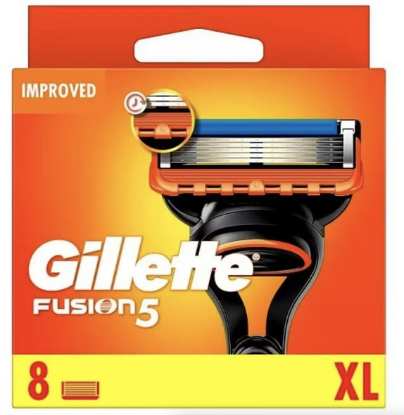 Gillette Fusion Men’s Replacement Razor 5-Blade Cartridges - 8 Pack of Blades